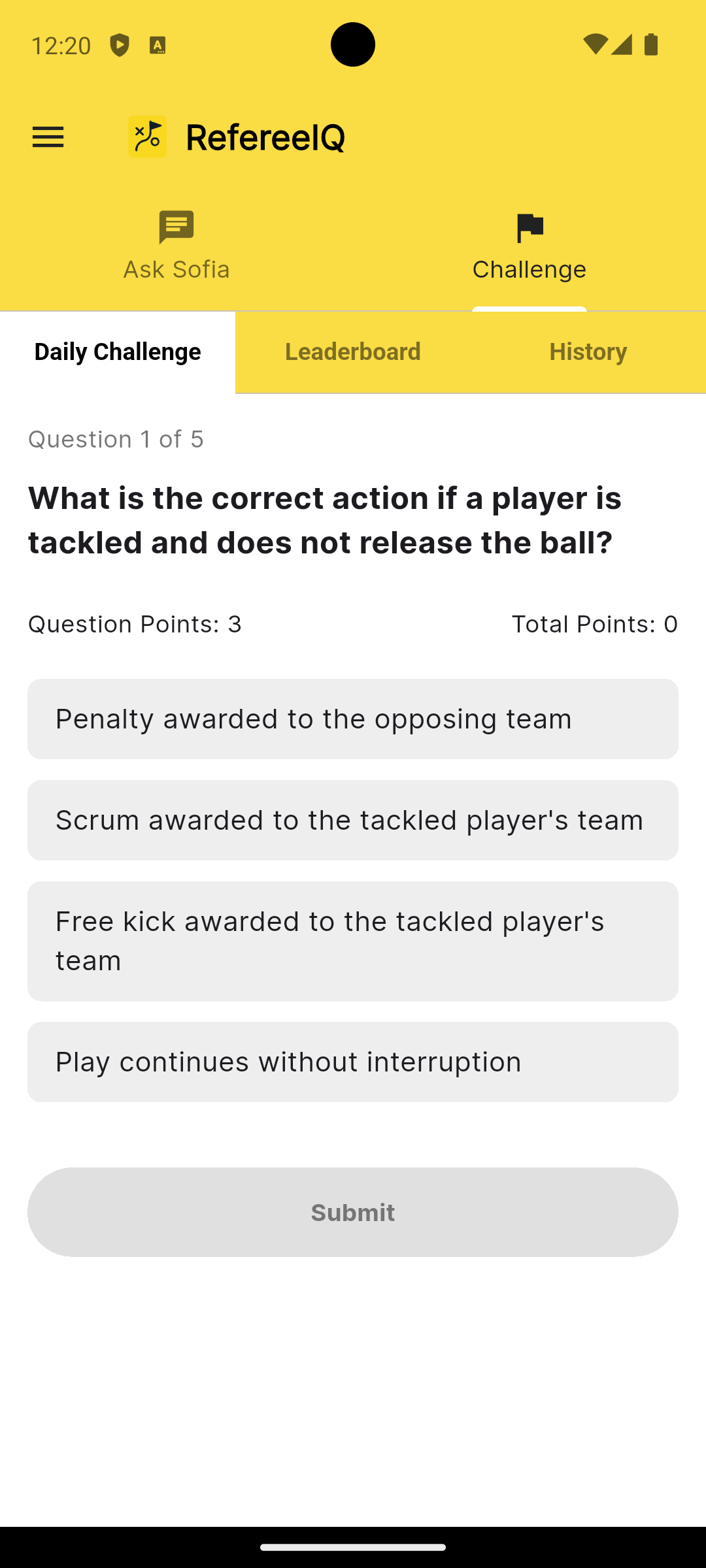 Daily law challenge questions