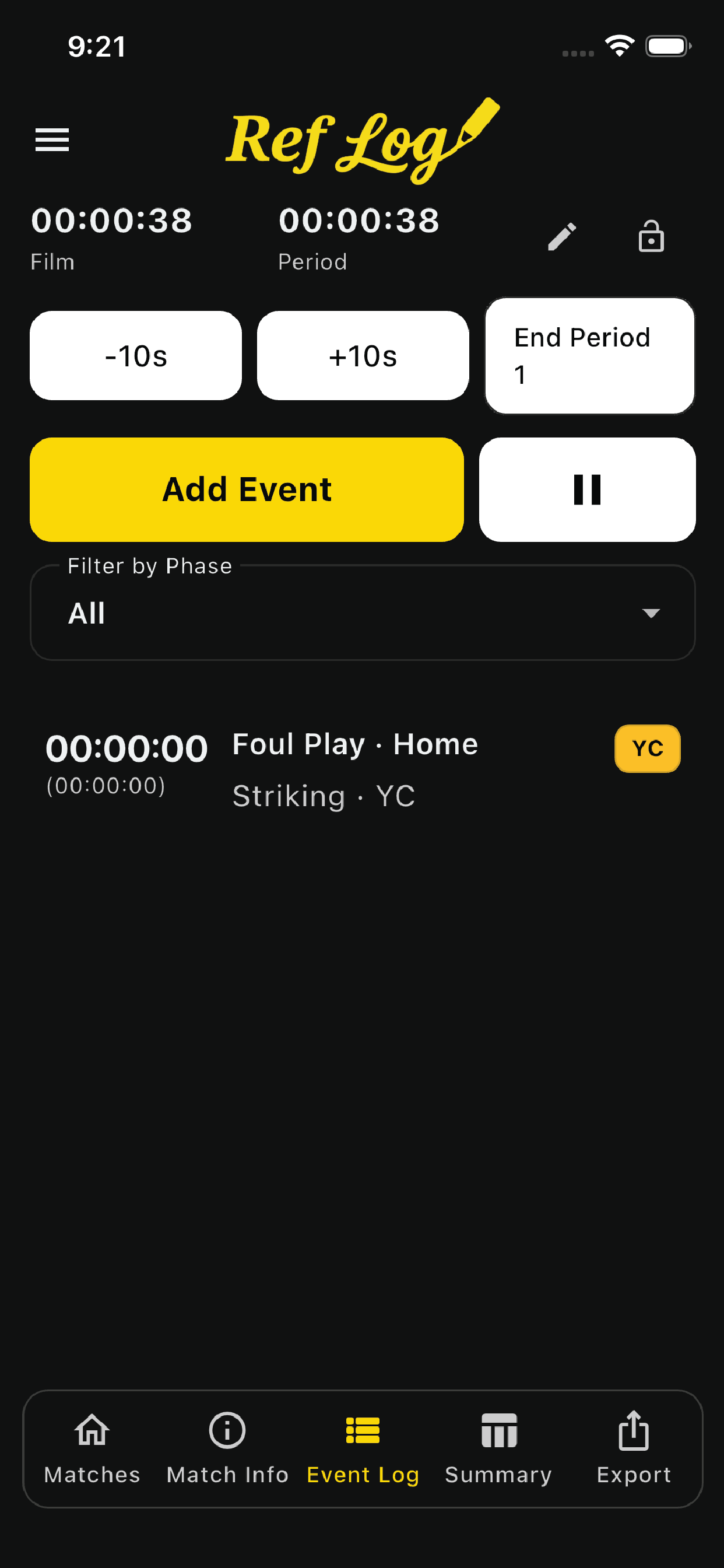 RefLog side drawer in dark mode