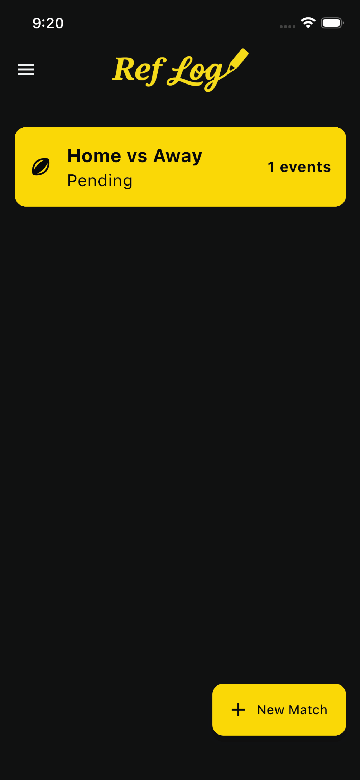 RefLog coach notes in dark mode